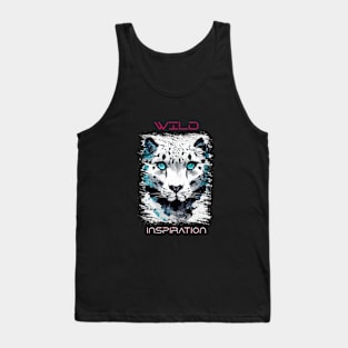 Snow Leopard Wild Nature Animal Colors Art Painting Tank Top